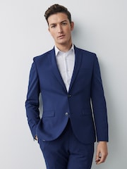 Bright Blue Skinny Fit Motionflex Stretch Suit Jacket - Image 1 of 10