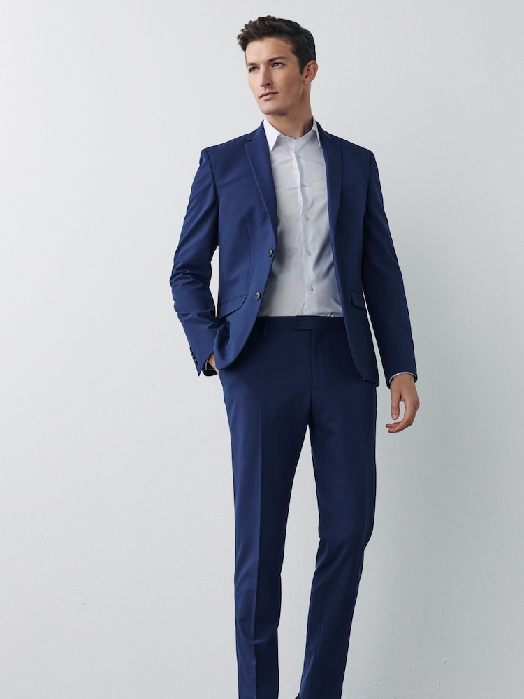 Bright Blue Skinny Fit Motionflex Stretch Suit Jacket - Image 2 of 10