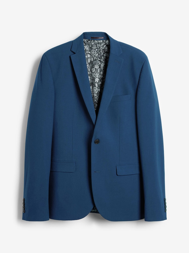 bleu vif - Veste de costume extensible Motionflex Skinny Fit - Image 6 of 10