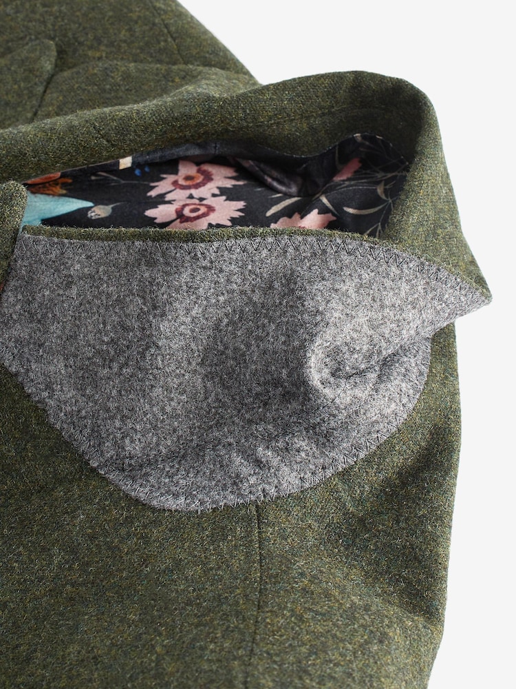 Vert - mince - Coupe ajustée Wool Donegal Costume Veste - Image 8 of 9