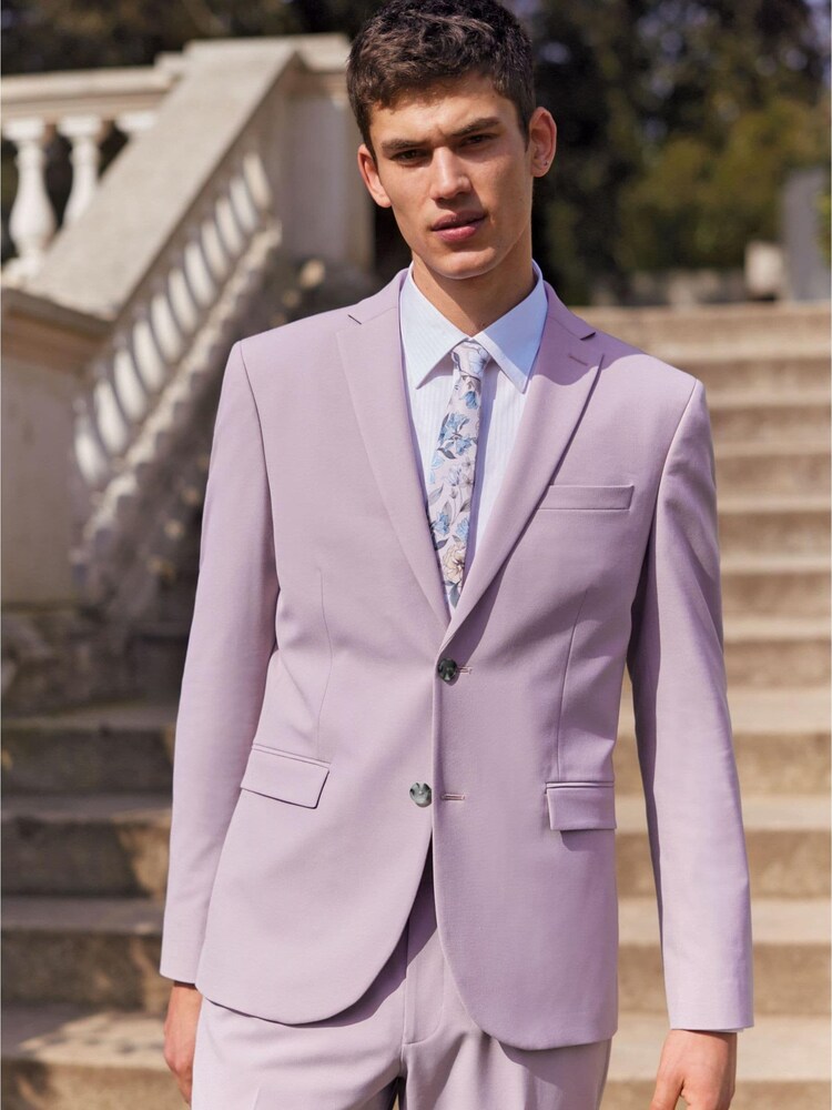 Purple Skinny Fit Motion Flex Stretch Suit: Jacket - Image 1 of 11