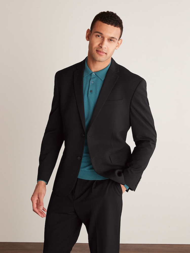 Black Oversized Motionflex Stretch Suit: Jacket - Image 1 of 9
