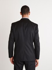 Black Tailored Fit 100% Wool Suit: Jacket - Image 3 of 8