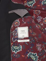 Black Tailored Fit 100% Wool Suit: Jacket - Image 6 of 8