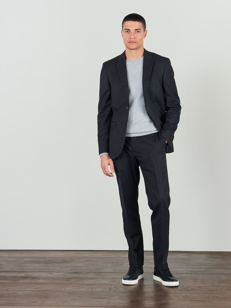 Charcoal Tailored Fit 100% Wool Suit: Jacket - Image 1 of 8