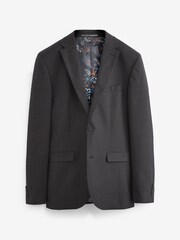 Charcoal Tailored Fit 100% Wool Suit: Jacket - Image 4 of 8