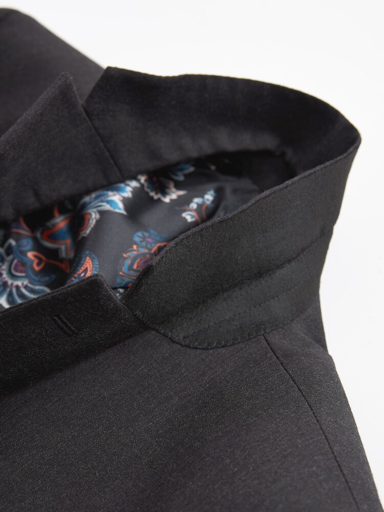 Charcoal Tailored Fit 100% Wool Suit: Jacket - Image 8 of 8