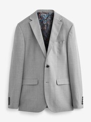 Grey Tailored Fit 100% Wool Suit: Jacket - Image 3 of 6