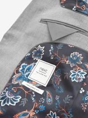 Grey Tailored Fit 100% Wool Suit: Jacket - Image 6 of 6