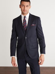Navy Tailored Fit 100% Wool Suit: Jacket - Image 1 of 7