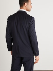 Navy Tailored Fit 100% Wool Suit: Jacket - Image 4 of 7