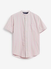Pink Stripe Short Sleeve Grandad Collar Shirt - Image 6 of 6