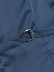 Navy Blue Motion Flex Stretch Check Suit Waistcoat - Image 11 of 13