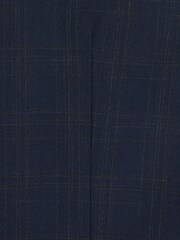 Navy Blue Motion Flex Stretch Check Suit Waistcoat - Image 13 of 13