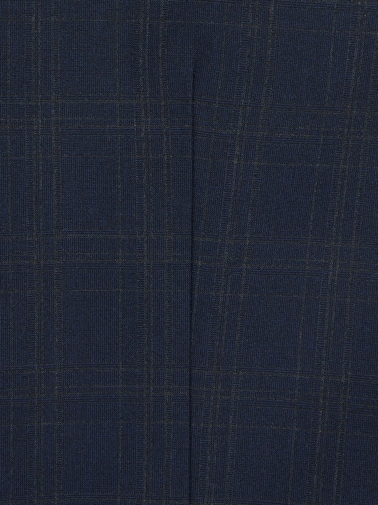 Navy Blue Motion Flex Stretch Check Suit Waistcoat - Image 13 of 13
