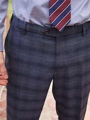 Blue Tailored Fit Check Suit: Trousers - Image 4 of 8