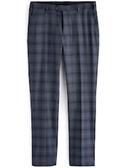 Blue Tailored Fit Check Suit: Trousers - Image 5 of 8