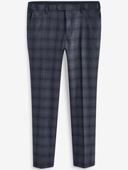Blue Skinny Fit Check Suit: Trousers - Image 5 of 7