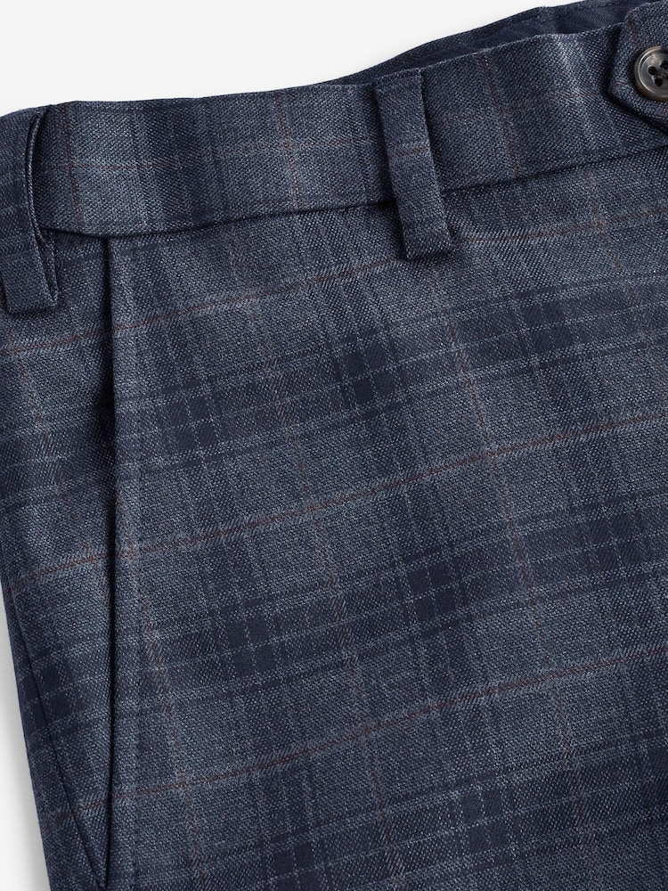 Blue Skinny Fit Check Suit: Trousers - Image 7 of 7