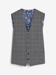 Grey Motion Flex Check Suit: Waistcoat - Image 1 of 4