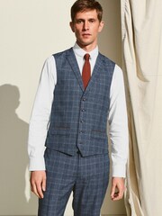 Blue Check Suit: Waistcoat - Image 1 of 5