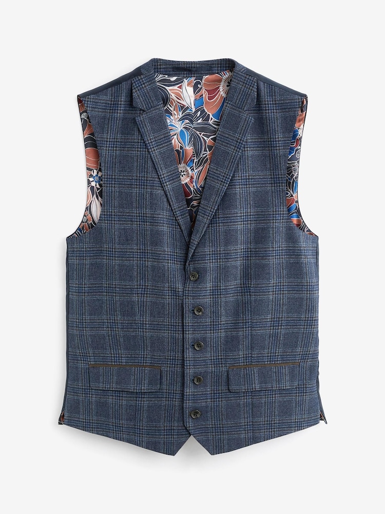 Blue Check Suit: Waistcoat - Image 2 of 5