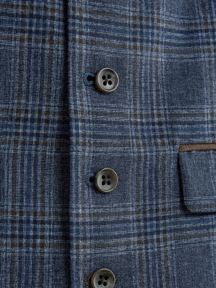 Blue Check Suit: Waistcoat - Image 5 of 5