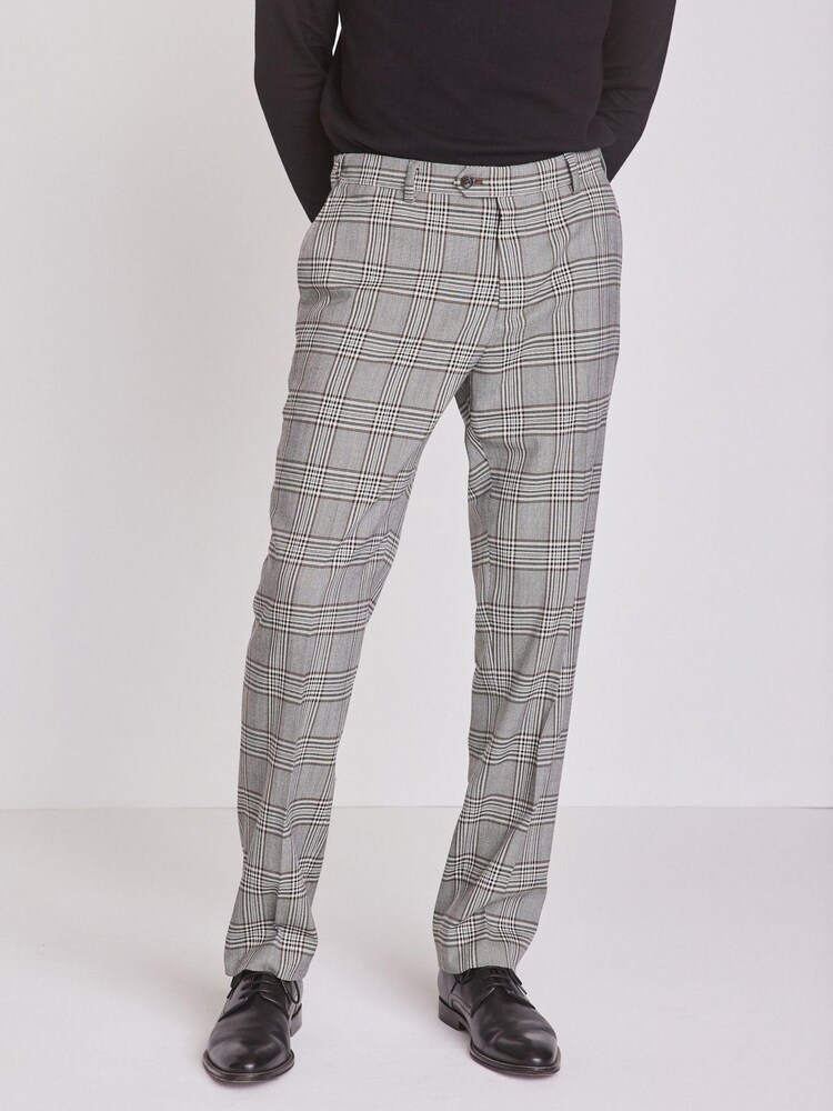 Grey Regular Fit Check Suit: Trousers - Image 1 of 3