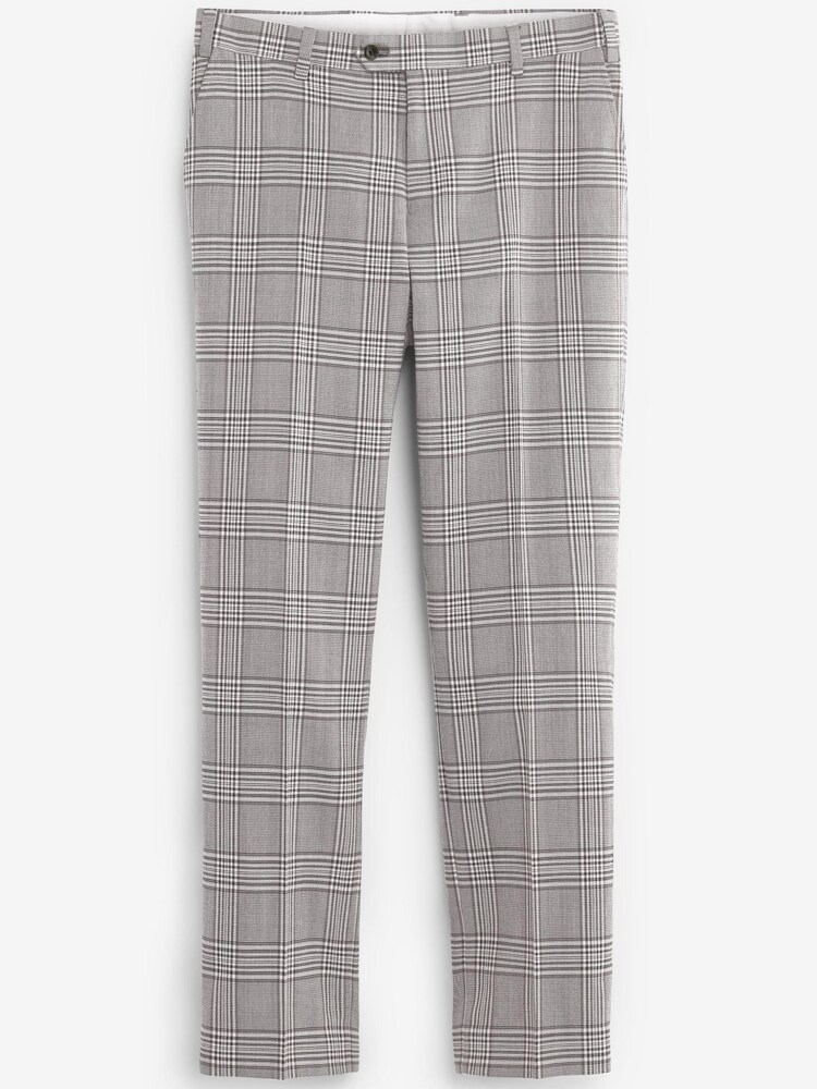Grey Regular Fit Check Suit: Trousers - Image 2 of 3