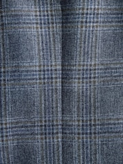 Blue Textured Check Slim Fit Suit: Jacket - Image 5 of 6
