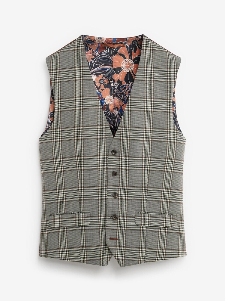 Grey Check Suit: Waistcoat - Image 1 of 4