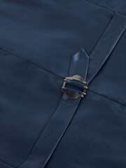 Mid Blue Motion Flex Stretch Check Suit: Waistcoat - Image 3 of 6