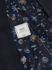 Mid Blue Motion Flex Stretch Check Suit: Waistcoat - Image 4 of 6
