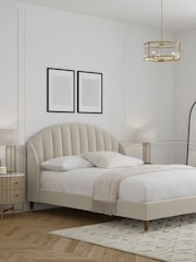 Soft Texture Light Natural Stella Upholstered Bed Frame - Image 1 of 6