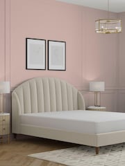 Soft Texture Light Natural Stella Upholstered Bed Frame - Image 2 of 6