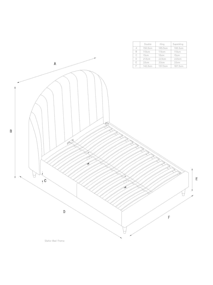 Soft Texture Light Natural Stella Upholstered Bed Frame - Image 6 of 6