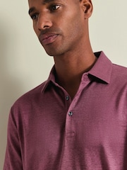 Charles Tyrwhitt Pink 100% Linen Polo Shirt - Image 3 of 6