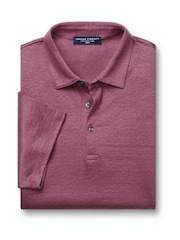 Charles Tyrwhitt Pink 100% Linen Polo Shirt - Image 4 of 6