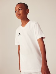 adidas White 100% Cotton Entrada 22 T-Shirt - Image 1 of 11