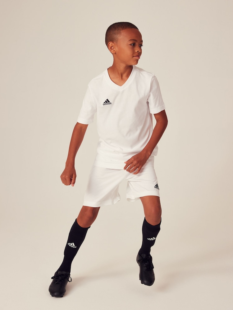 adidas White 100% Cotton Entrada 22 T-Shirt - Image 4 of 11