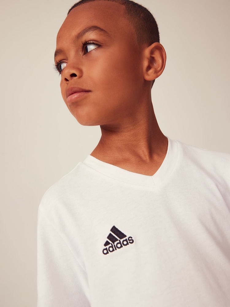 adidas White 100% Cotton Entrada 22 T-Shirt - Image 6 of 11