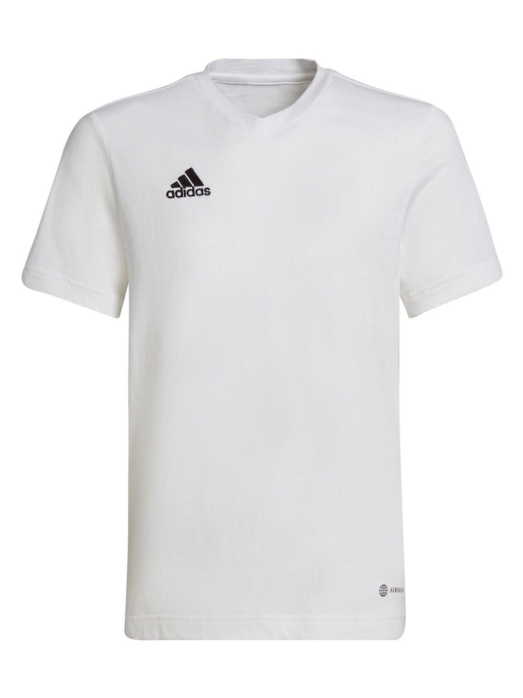 adidas White 100% Cotton Entrada 22 T-Shirt - Image 7 of 11