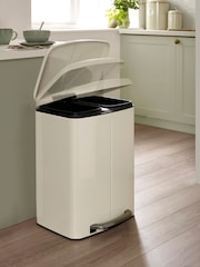Cream 40L Twin Compartment Recycling Bin - Image 2 of 4