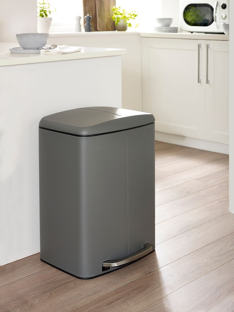 Charcoal Grey 40L Twin Compartment Recycling Bin - Image 1 of 4 Charcoal Grey 40L Twin Compartment Recycling Bin - Image 1 of 4
