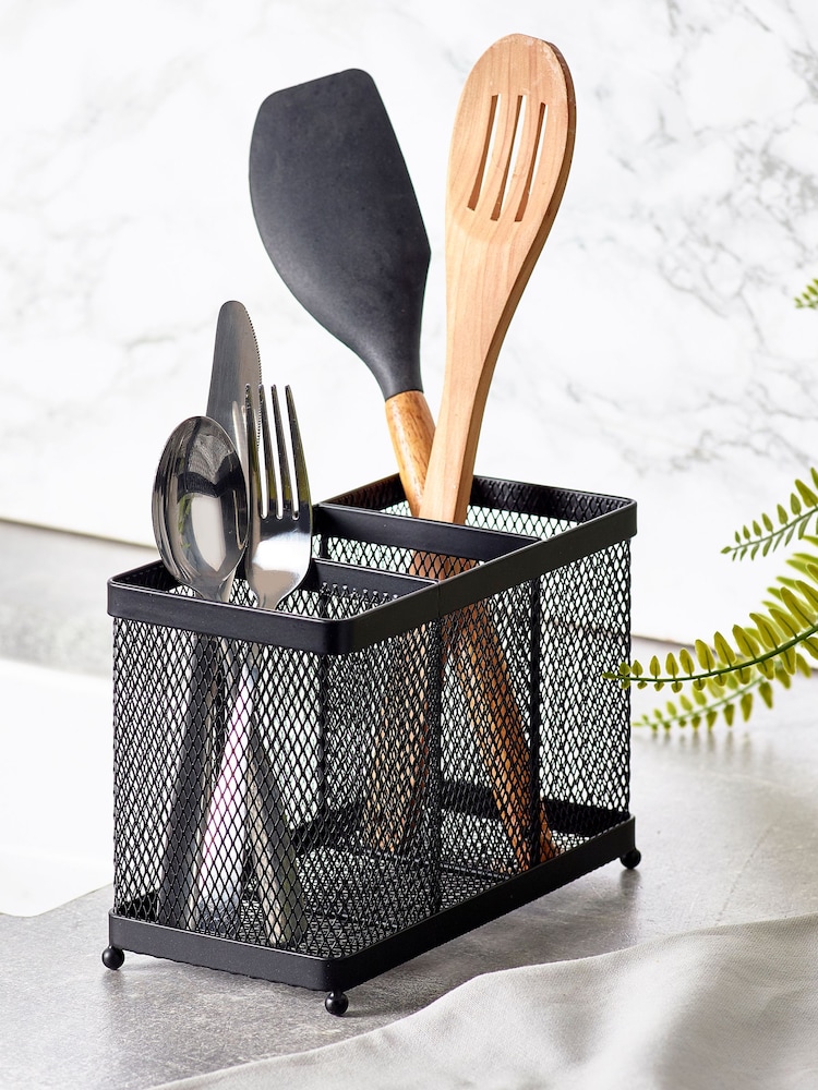 Black Bronx Mesh Cutlery Drainer - Image 1 of 3 Black Bronx Mesh Cutlery Drainer - Image 1 of 3