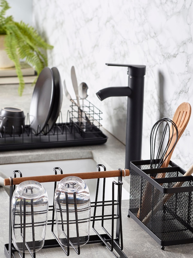 Black Bronx Mesh Cutlery Drainer - Image 2 of 3 Black Bronx Mesh Cutlery Drainer - Image 2 of 3