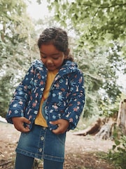 M&Co Blue Fairy Print Hooded Padded Coat - Image 1 of 2