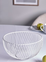White Moderna Wire Fruit Bowl - Image 1 of 3