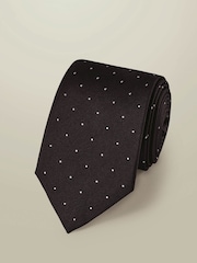 Charles Tyrwhitt Brown Silk Spot Tie - Image 1 of 3