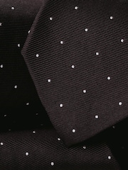 Charles Tyrwhitt Brown Silk Spot Tie - Image 2 of 3